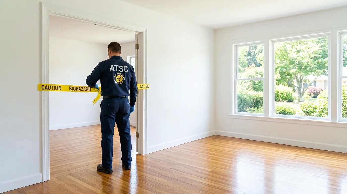 Certified biohazard cleanup crew performing Decomposition Cleanup in Holiday